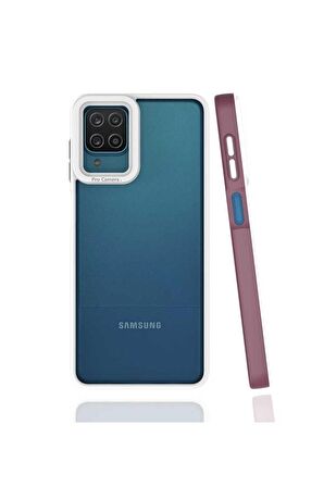 Samsung Galaxy A12 Uyumlu Kılıf Mima Kapak Mürdüm