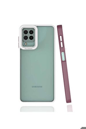 Samsung Galaxy A22 4G Uyumlu Kılıf Mima Kapak Mürdüm