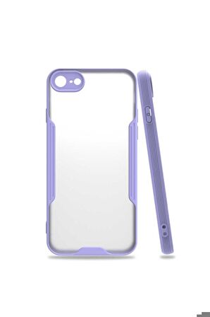 Apple iPhone SE 2022 Uyumlu Kılıf Parfe Kapak Mor
