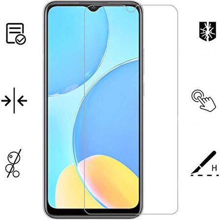 Oppo A55 4G Uyumlu Maxi Glass Temperli Cam Ekran Koruyucu