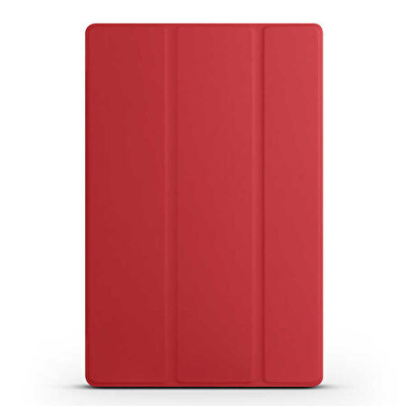 Samsung Galaxy Tab A8 10.5 X200 (2021) Uyumlu Tablet Kılıfı Smart Cover Standlı Kılıf Kırmızı