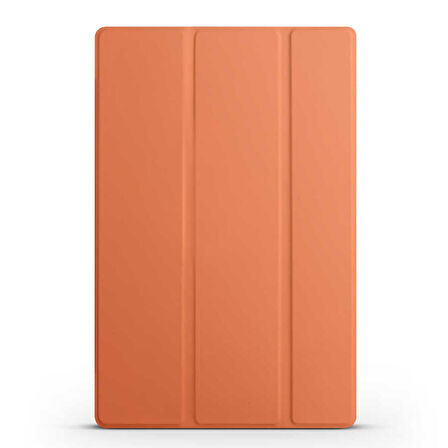 Samsung Galaxy Tab A8 10.5 X200 (2021) Uyumlu Tablet Kılıfı Smart Cover Standlı Kılıf Turuncu