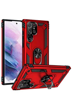 Samsung Galaxy S22 Ultra Uyumlu Kılıf Vega Kapak Kırmızı