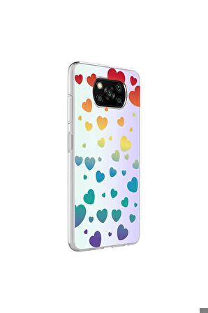 Xiaomi Poco X3 Uyumlu Kılıf M-Blue Desenli Kapak Heart No3
