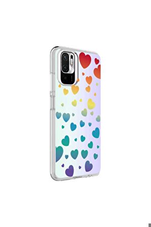 Xiaomi Redmi Note 10S Uyumlu Kılıf M-Blue Desenli Kapak Heart No3