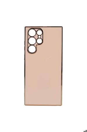 Samsung Galaxy S22 Ultra Uyumlu Kılıf Bark Kapak Rose Gold