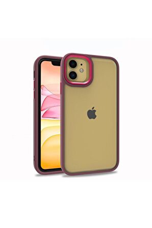 Apple iPhone 11 Uyumlu Kılıf Flora Kapak Kırmızı