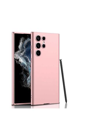 Samsung Galaxy S22 Ultra Uyumlu Kılıf Silikon Kıpta Kapak Rose Gold