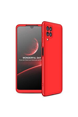 Samsung Galaxy M32 Uyumlu Kılıf Ays Kapak Kırmızı