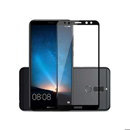 Huawei Mate 10 Lite Uyumlu Davin 5D Cam Ekran Koruyucu Siyah