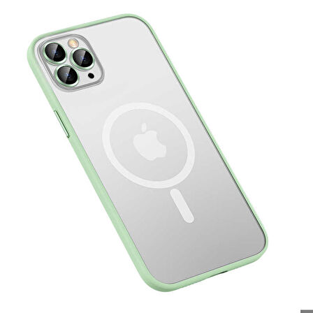 Apple iPhone 12 Pro Max Uyumlu Kılıf Mokka Wireless Kapak Yeşil