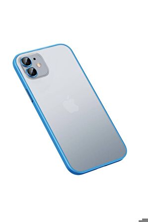 Apple iPhone 12 Pro Max Uyumlu Kılıf Retro Kapak Mavi