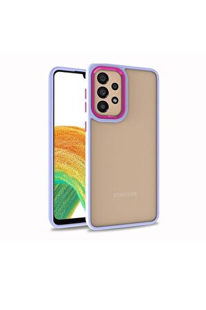 Samsung Galaxy A73 Uyumlu Kılıf Flora Kapak Lila