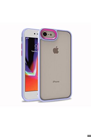 Apple iPhone 8 Uyumlu Kılıf Flora Kapak Lila