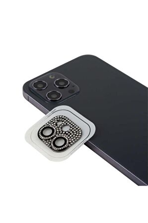 Apple iPhone 12 Mini Uyumlu CL-08 Kamera Lens Koruyucu Siyah