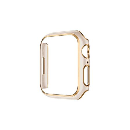 Apple Watch 38 Mm Uyumlu Kasa Koruyucu Renkli Şerit Tasarımlı Sert PC 360 Koruyucu Gard 06  Pembe