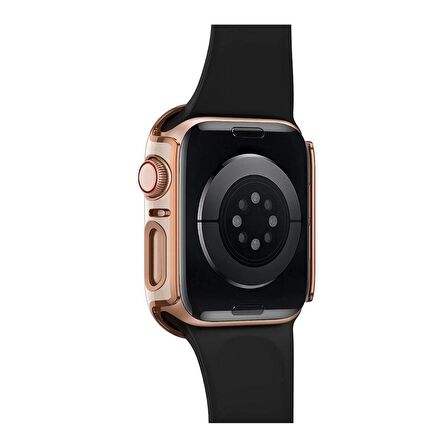 Apple Watch 38 Mm Uyumlu Kasa Koruyucu Renkli Şerit Tasarımlı Sert PC 360 Koruyucu Gard 06  Pembe