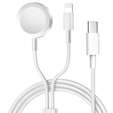 Akıllı Saat Wireless To Lightning Type-C Şarj Kablosu 1.2m