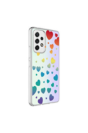 Samsung Galaxy A33 5G Uyumlu Kılıf M-Blue Desenli Kapak Heart No3
