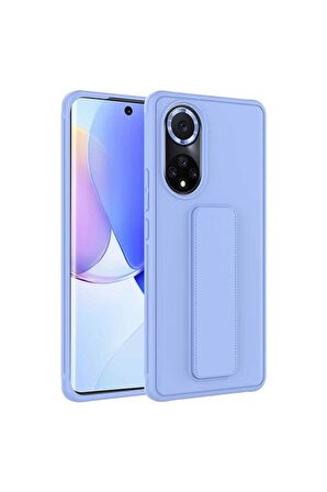 Huawei Nova 9 Uyumlu Kılıf Qstand Kapak Lila