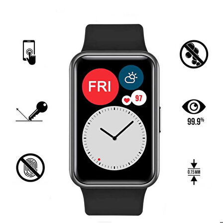 Huawei Watch Fit 2 Uyumlu Pmma Pet Saat Ekran Koruyucu
