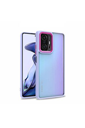 Xiaomi Mi 11T Pro 5G Uyumlu Kılıf Flora Kapak Lila