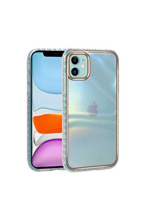 Apple iPhone 11 Uyumlu Kılıf Desenli Parlayan Transparan Avva Kapak NO6