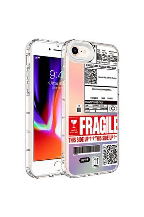 Apple iPhone SE 2022 Uyumlu Kılıf Kamera Korumalı Renkli Desenli Sert Silikon Korn Kapak NO5