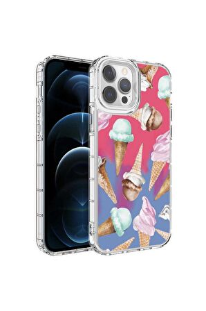 Apple iPhone 13 Pro Uyumlu Kılıf Kamera Korumalı Renkli Desenli Sert Silikon Korn Kapak NO9