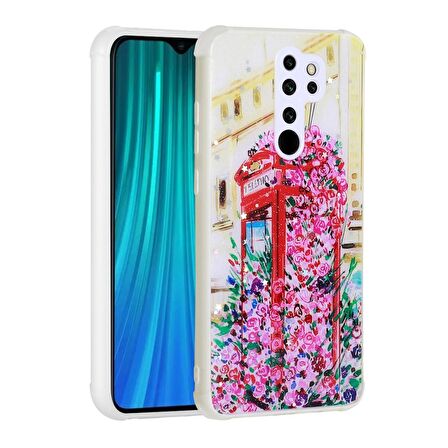 Xiaomi Redmi Note 8 Pro Uyumlu Kılıf Simli Desenli Kamera Korumalı Parlak Popy Kapak Kulübe