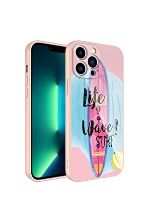Apple iPhone 12 Pro Max Uyumlu Kılıf Kamera Korumalı Desenli Sert Silikon Epoksi Kapak NO10