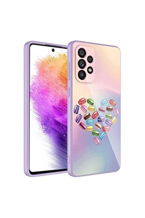Samsung Galaxy A73 Uyumlu Kılıf Kamera Korumalı Desenli Sert Silikon Epoksi Kapak NO1