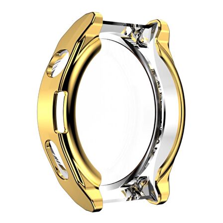 Huawei Watch GT 3 Pro 46 Mm Kasa Koruyucu Silikon Darbe Emici Koruma Silikon Ekran Koruyucu Gard 02 Gold