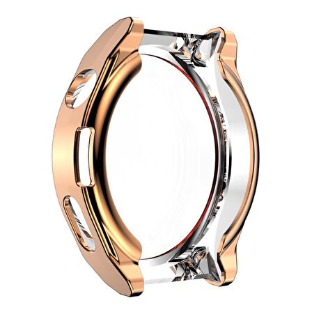 Huawei Watch GT 3 Pro 43 Mm Kasa Koruyucu Silikon Darbe Emici Koruma Silikon Ekran Koruyucu Gard 02 Rose Gold