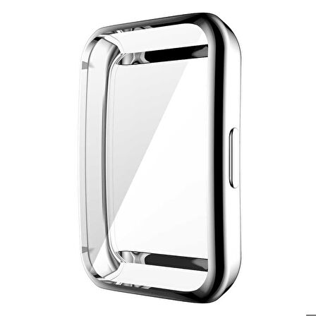 Huawei Band 6 Uyumlu Kasa Koruyucu Silikon Darbe Emici Tam Koruma Silikon Koruyucu Gard 09 Gri