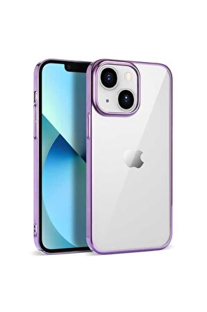 Apple iPhone 14 Uyumlu Kılıf Pixel Kapak Açık Mor