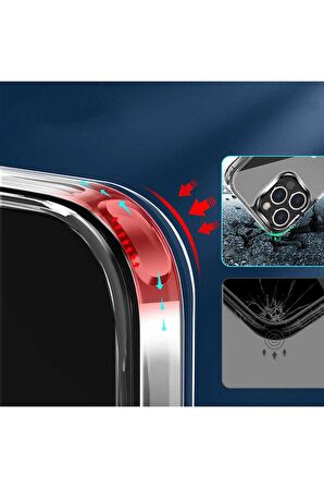 Apple iPhone 14 Pro Uyumlu Kılıf Standlı Şeffaf Silikon L-Stand Kapak