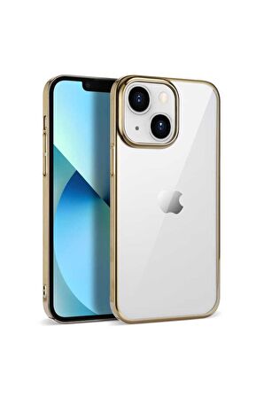 Apple iPhone 14 Plus Uyumlu Kılıf Pixel Kapak Gold