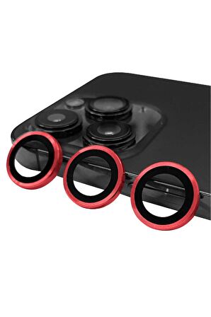 Apple iPhone 14 Pro Uyumlu CL-07 Kamera Lens Koruyucu Kırmızı
