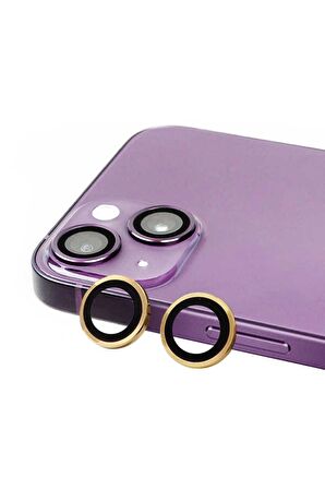 Apple iPhone 14 Plus Uyumlu CL-07 Kamera Lens Koruyucu Gold
