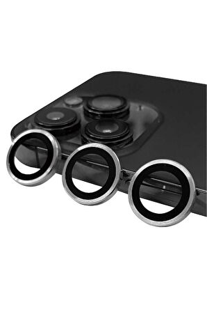 Apple iPhone 14 Pro Max Uyumlu CL-07 Kamera Lens Koruyucu Gümüş