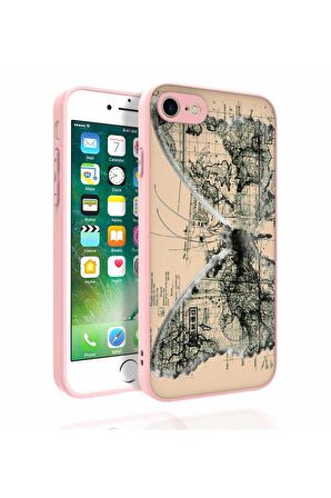 Apple iPhone SE 2020 Uyumlu Kılıf Desenli Kamera Korumalı Parlak Nora Kapak NO4