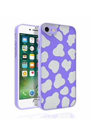Apple iPhone SE 2020 Uyumlu Kılıf Desenli Kamera Korumalı Parlak Nora Kapak NO6