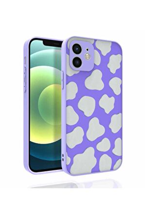 Apple iPhone 12 Uyumlu Kılıf Desenli Kamera Korumalı Parlak Nora Kapak NO6