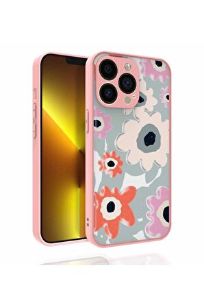 Apple iPhone 13 Pro Uyumlu Kılıf Desenli Kamera Korumalı Parlak Nora Kapak NO5