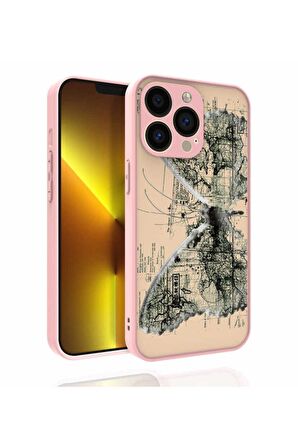 Apple iPhone 13 Pro Max Uyumlu Kılıf Desenli Kamera Korumalı Parlak Nora Kapak NO4