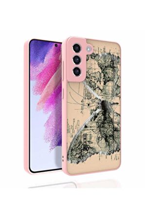 Samsung Galaxy S21 FE Uyumlu Kılıf Desenli Kamera Korumalı Parlak Nora Kapak NO4