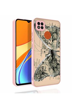 Xiaomi Redmi 9C Uyumlu Kılıf Desenli Kamera Korumalı Parlak Nora Kapak NO4