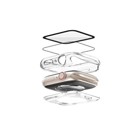 Apple Watch 44 Mm Uyumlu Kasa Ve Ekran Koruyucu Su Geçirmez 360 Tam Koruma Sert Pc Kapak Renksiz