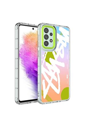 Samsung Galaxy A23 Uyumlu Kılıf Kamera Korumalı Renkli Desenli Sert Silikon Korn Kapak NO2